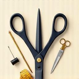 Image representing tailoring tools like scissors and measuring tape
